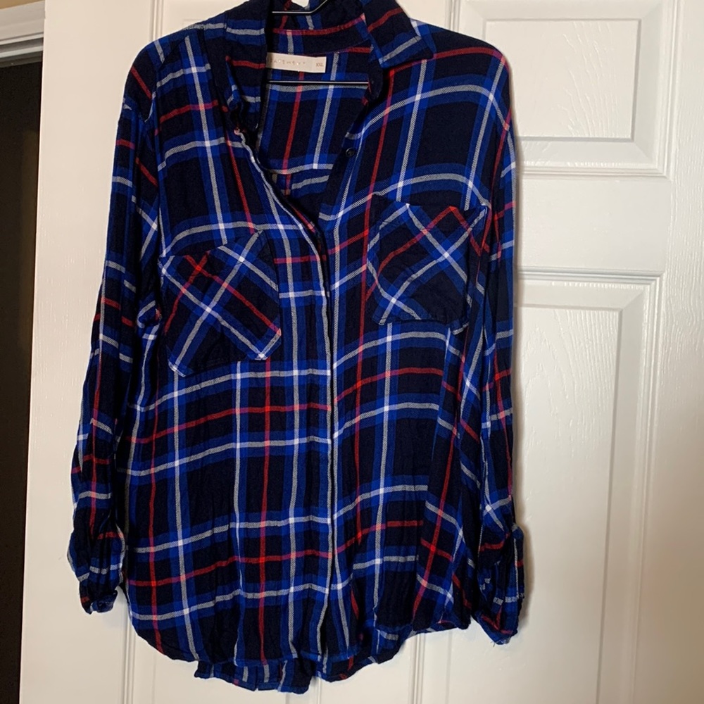 Blue light knit flannel XXL